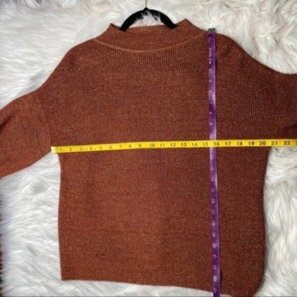 Apiece Apart Arkestra Metallic Balloon Sleeve Sweater in Terra Cotta Marl XS - Picture 10 of 10